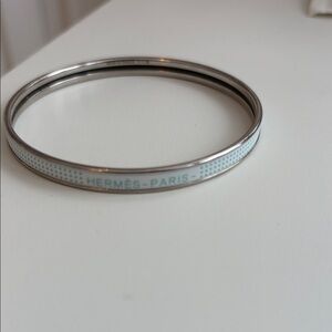 Hermès Silver and Blue Bangle